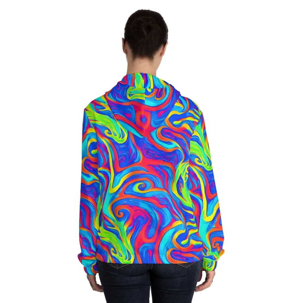 Candy Cyclone on Women's Full-Zip Hoodie — Back On Person