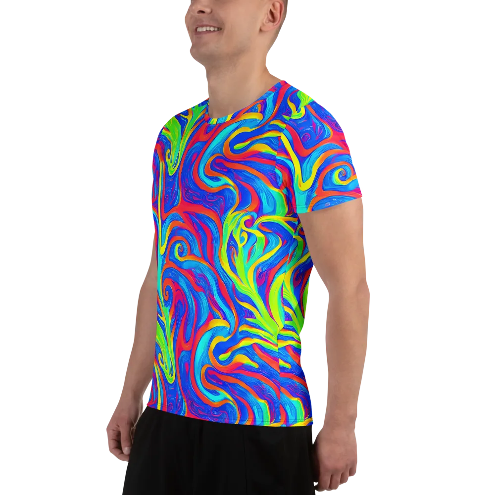 Candy Cyclone on Men's Athletic T-Shirt — Left