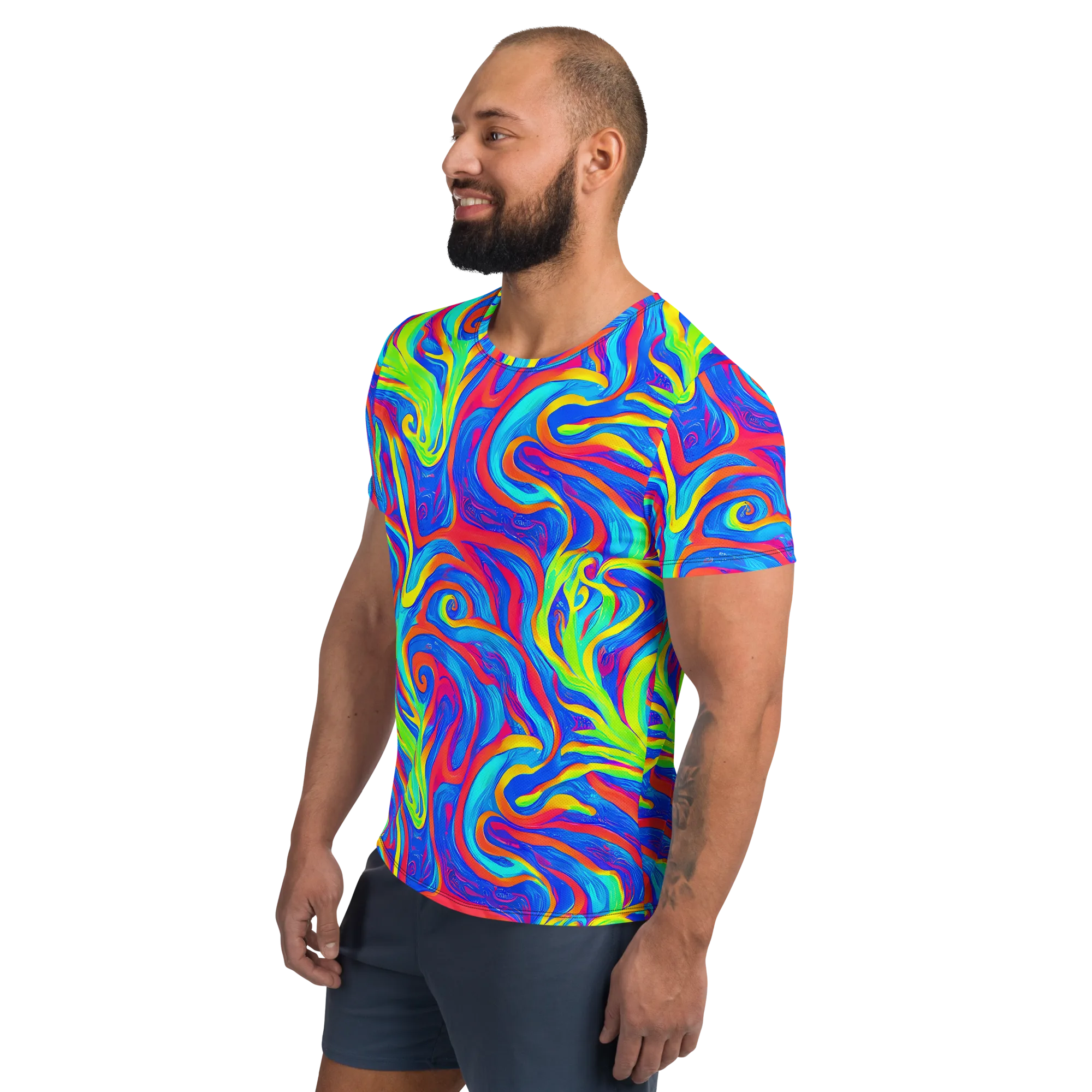 Candy Cyclone on Men's Athletic T-Shirt — Left