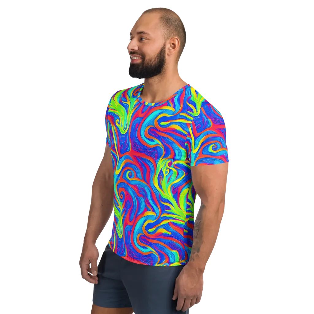 Candy Cyclone on Men's Athletic T-Shirt — Left