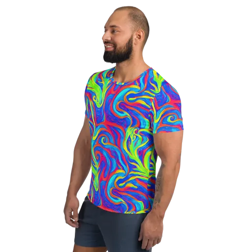 Candy Cyclone on a Men's Athletic T-Shirt