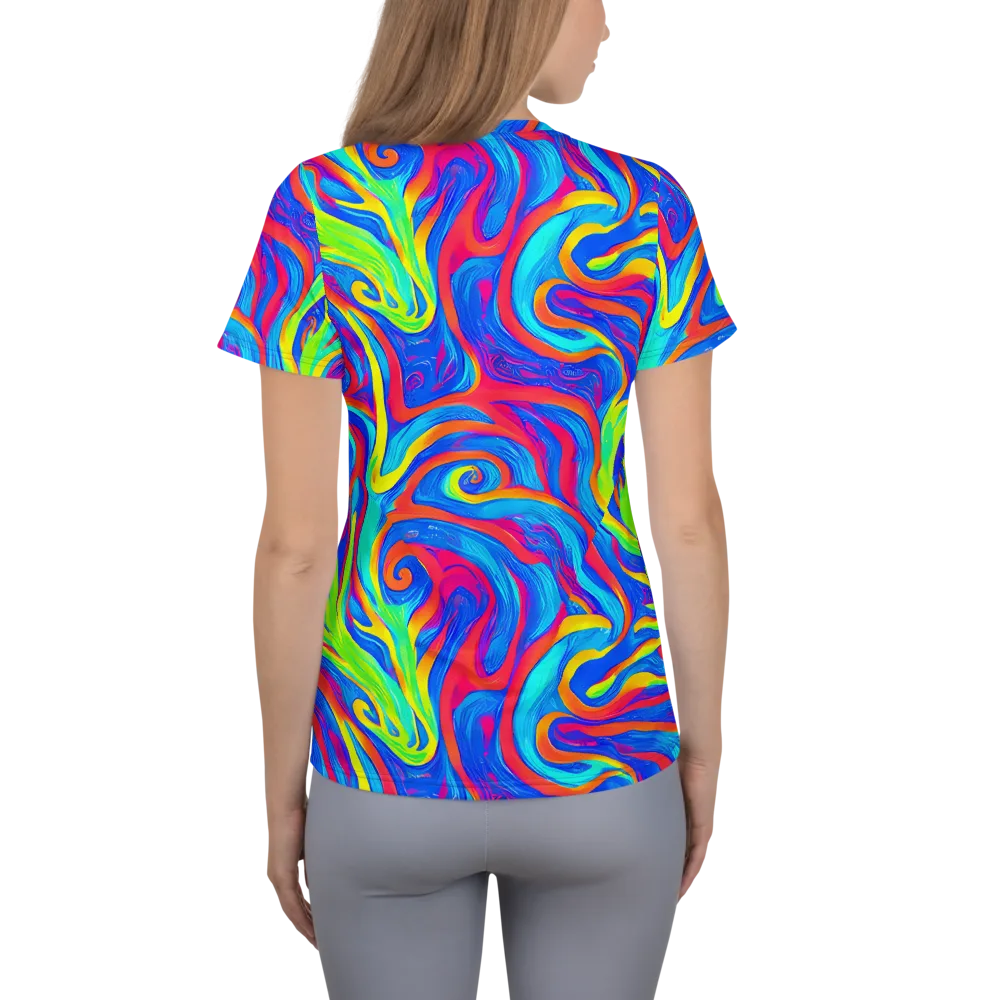 Candy Cyclone on Women's Athletic T-Shirt — Back