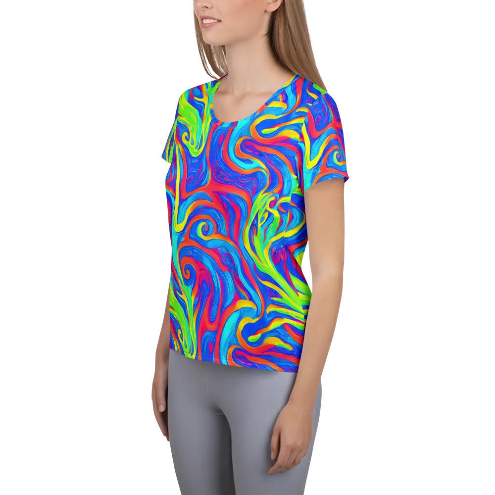 Candy Cyclone on Women's Athletic T-Shirt — Left