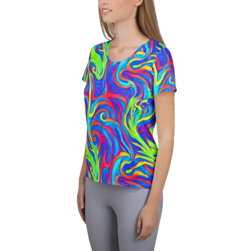 Candy Cyclone on a Women's Athletic T-Shirt