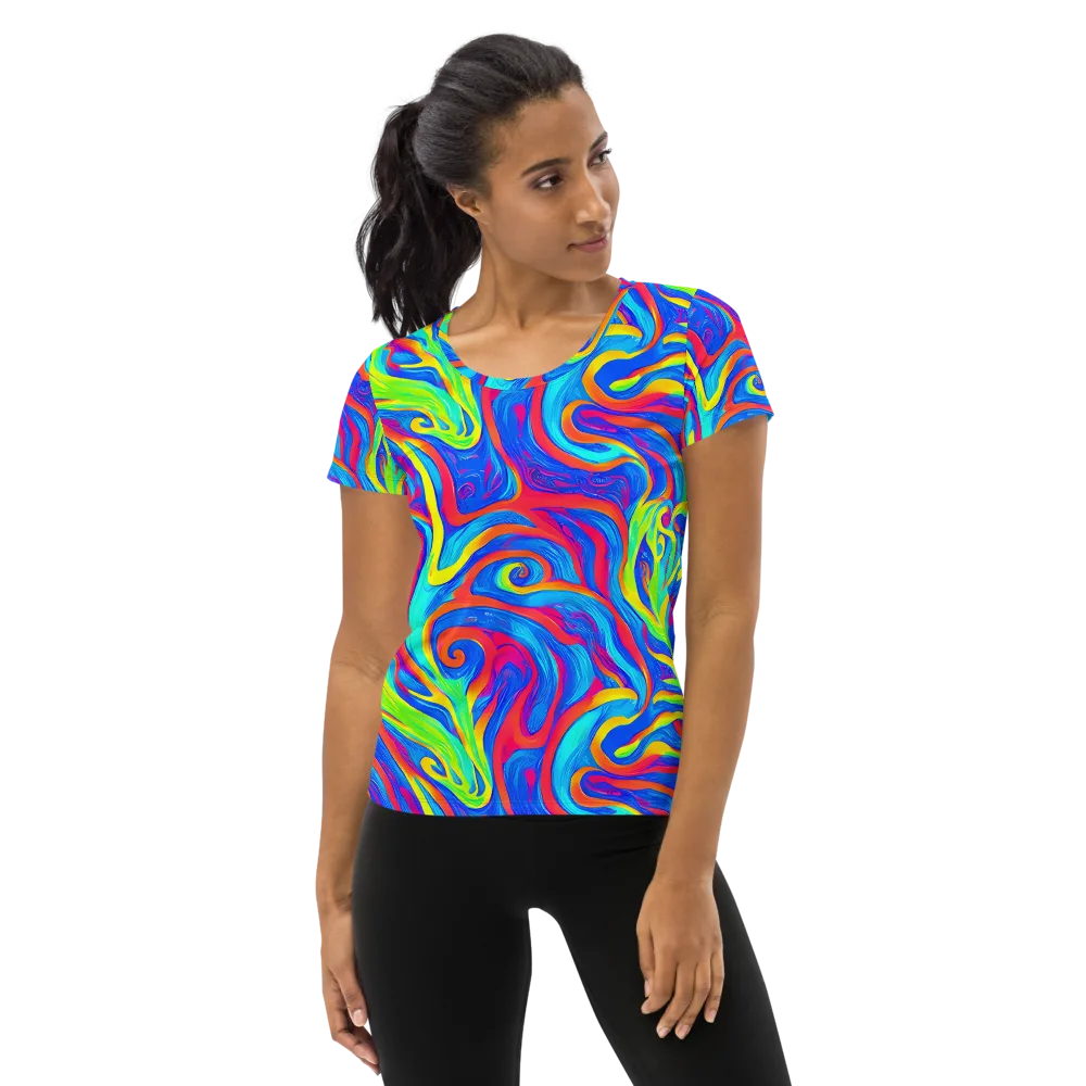 Candy Cyclone on Women's Athletic T-Shirt — Front