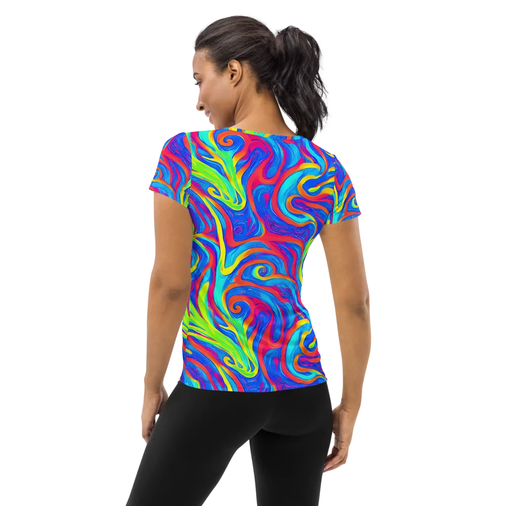 Candy Cyclone on Women's Athletic T-Shirt — Back