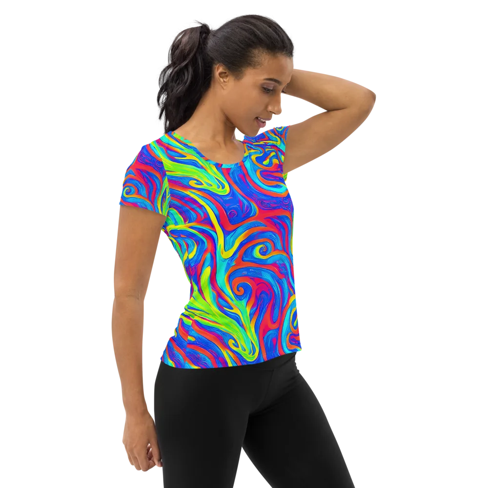 Candy Cyclone on Women's Athletic T-Shirt — Right