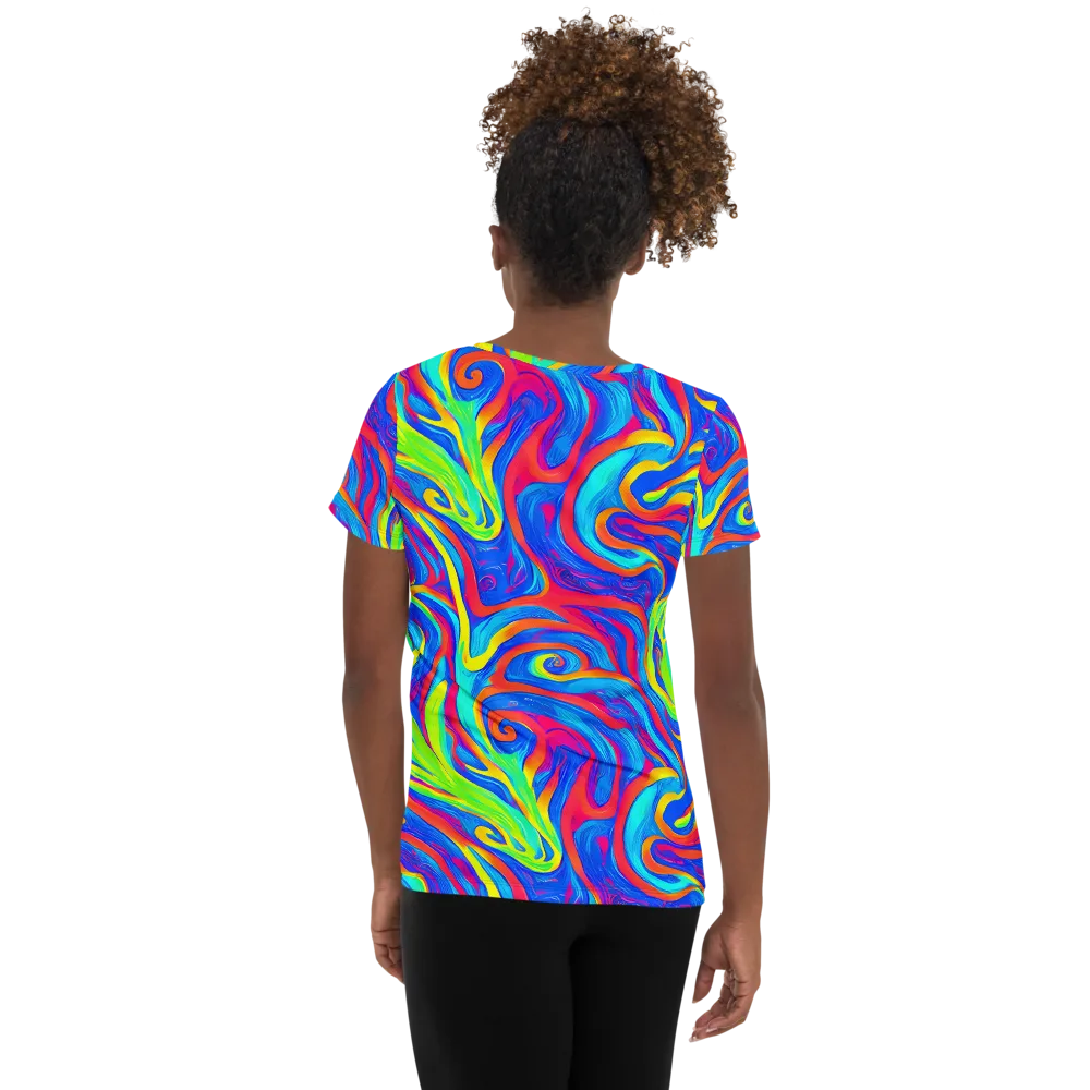 Candy Cyclone on Women's Athletic T-Shirt — Back