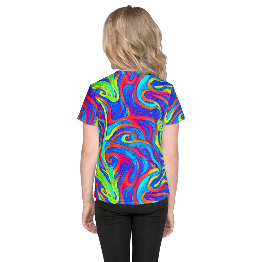 Candy Cyclone on Kids Crew Neck T-Shirt — Back