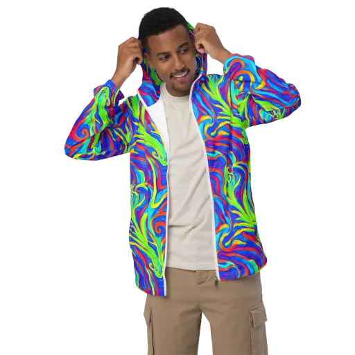 Candy Cyclone on a Men's Windbreaker