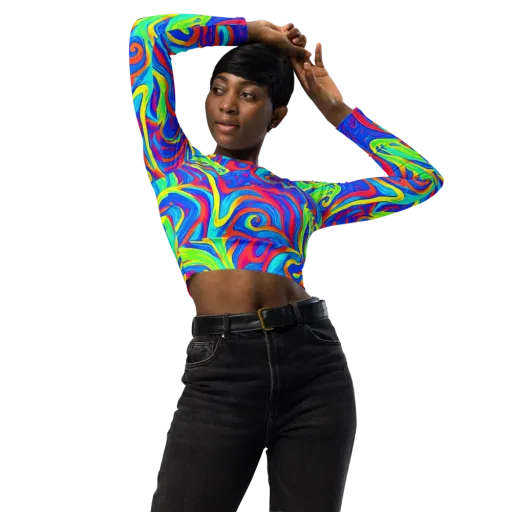 Candy Cyclone on a Long Sleeve Crop Top