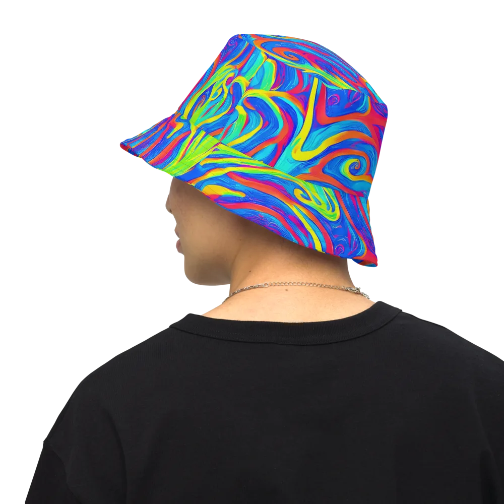 Candy Cyclone on Reversible Bucket Hat — Back Inside