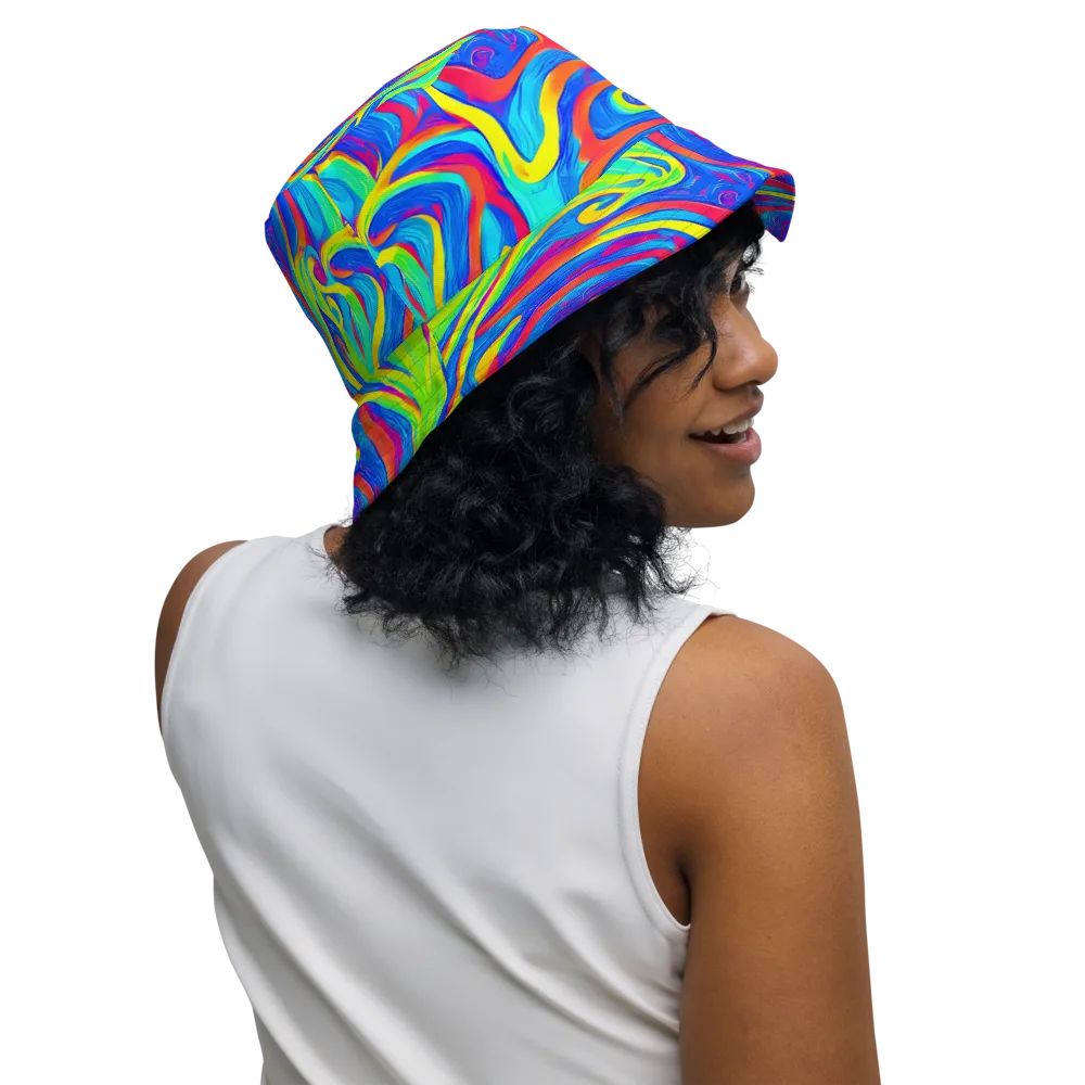 Candy Cyclone on Reversible Bucket Hat — Right Outside