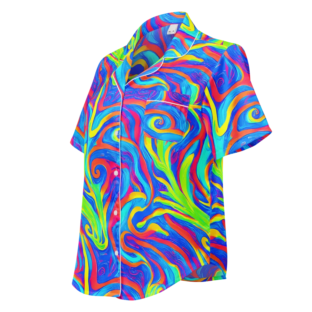 Candy Cyclone on Women's Short Sleeve Pajama Top — Left Front