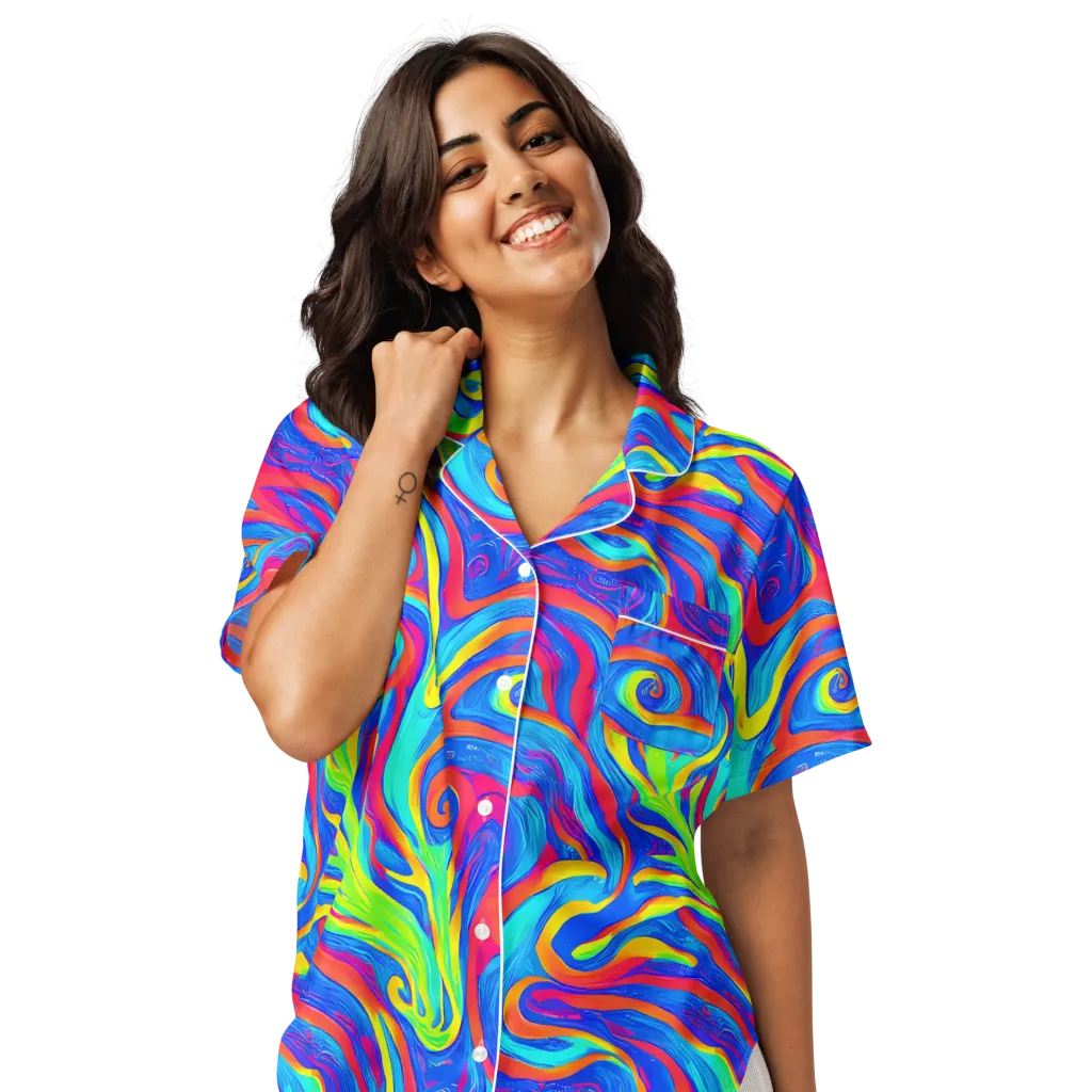 Candy Cyclone on Women's Short Sleeve Pajama Top — Front