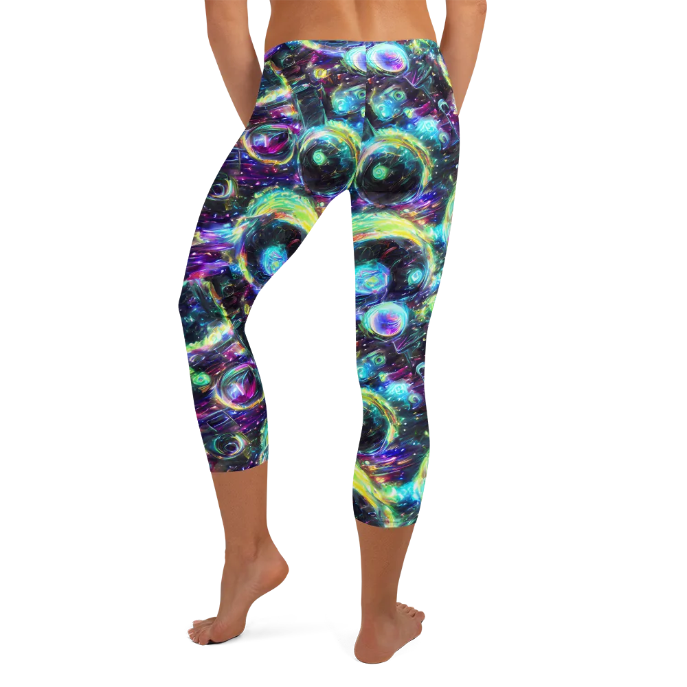 Iridescent Gravity on Capri Leggings — Back
