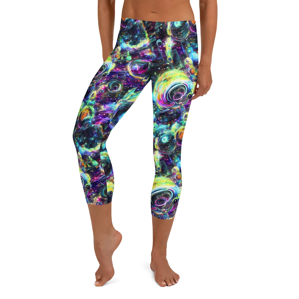 Iridescent Gravity on Capri Leggings — Front