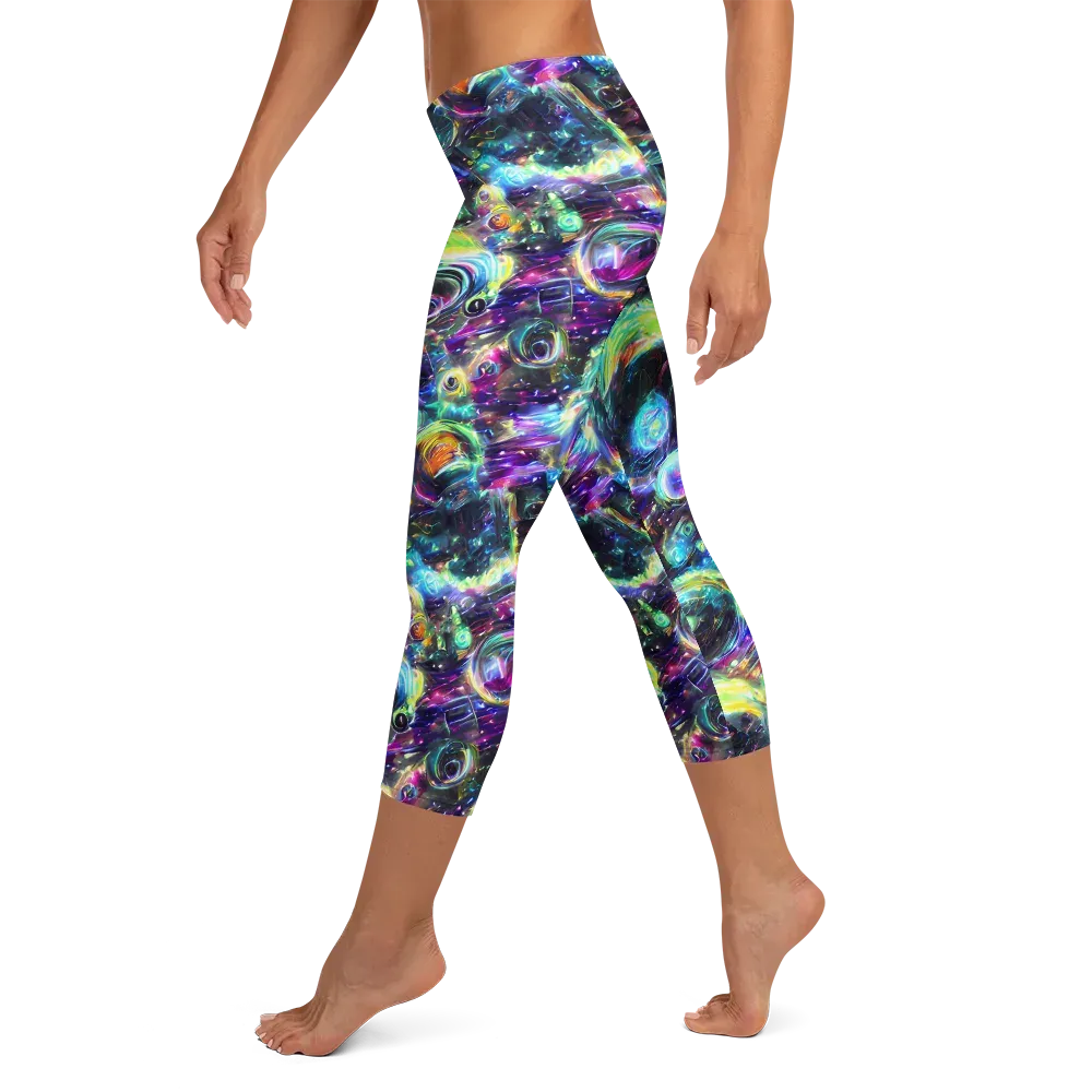 Iridescent Gravity on Capri Leggings — Left