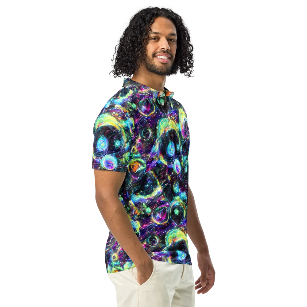Iridescent Gravity on Men's Slim Fit Polo Shirt — Right Front
