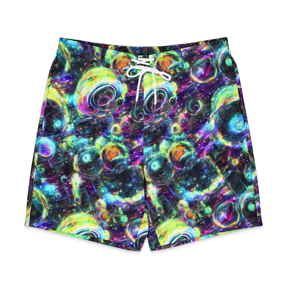 Iridescent Gravity on Men's Board Shorts — Front