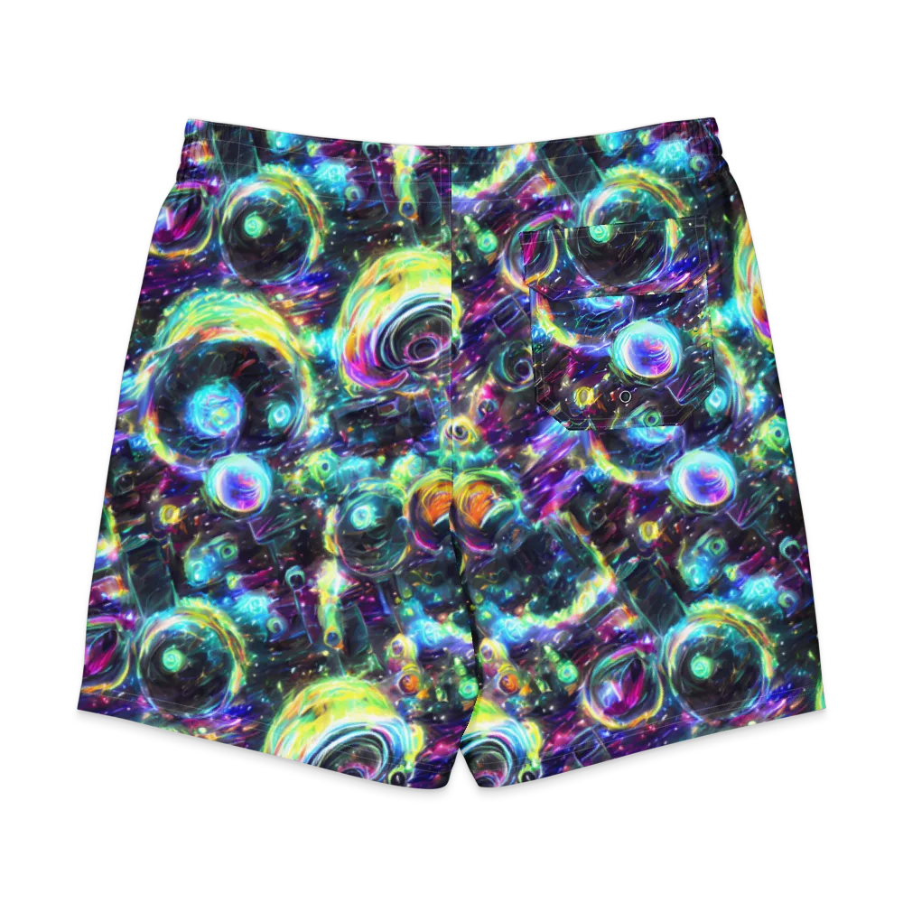 Iridescent Gravity on Men's Board Shorts — Back