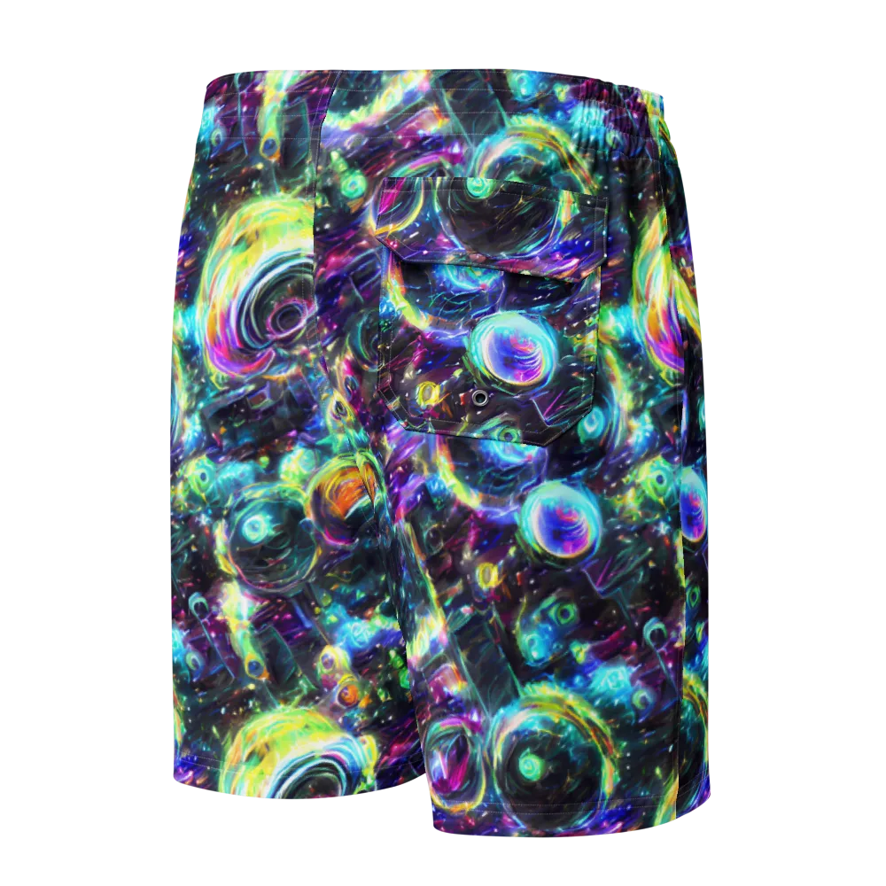 Iridescent Gravity on Men's Board Shorts — Back
