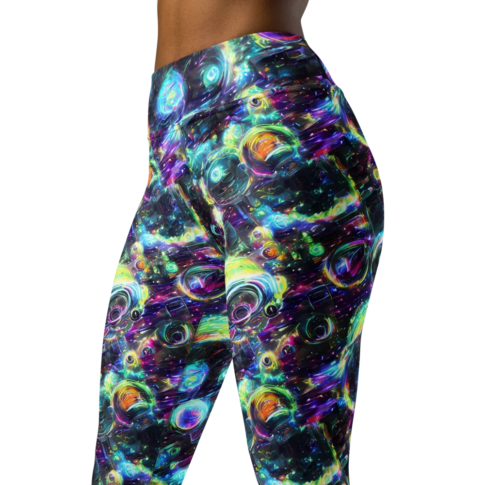 Iridescent Gravity on Yoga Leggings — Left Front