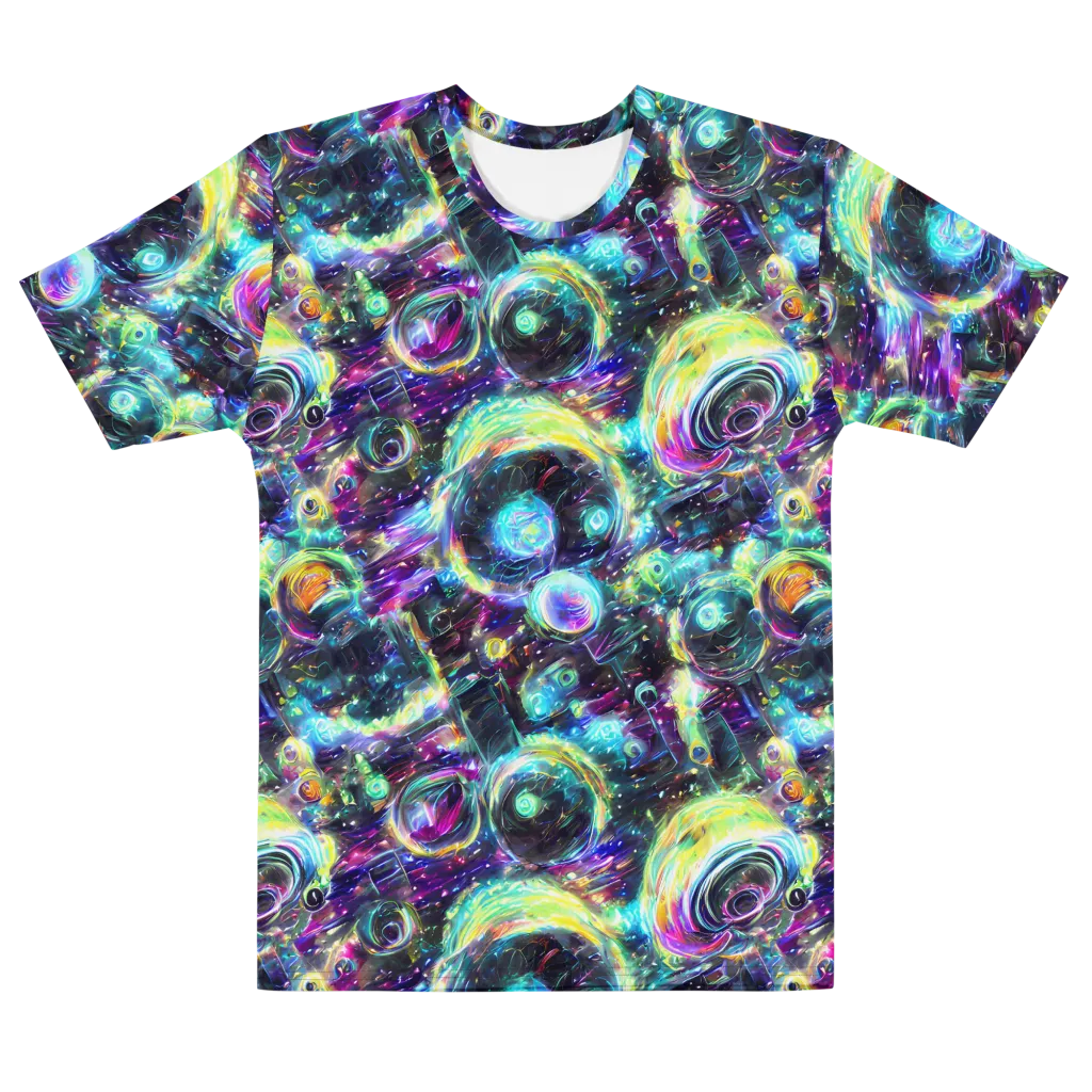 Iridescent Gravity on Men's Cotton Crew Neck T-Shirt — Front