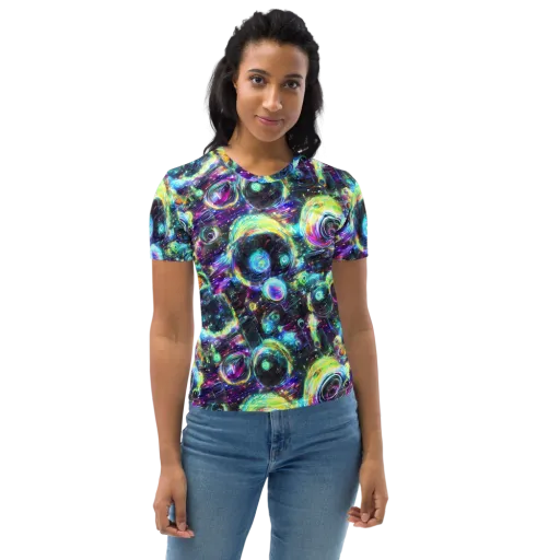 Iridescent Gravity on a Women's Crew Neck T-Shirt