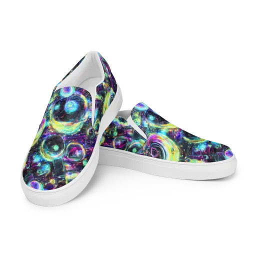 Iridescent Gravity on a Men's Slip-On Canvas Shoes