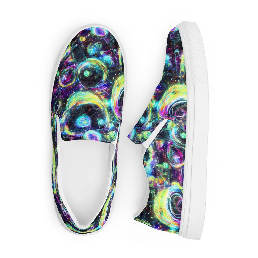 Iridescent Gravity on Men's Slip-On Canvas Shoes — Front