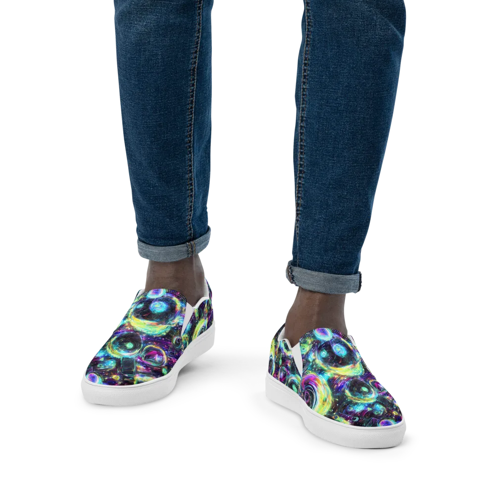 Iridescent Gravity on Men's Slip-On Canvas Shoes — Front