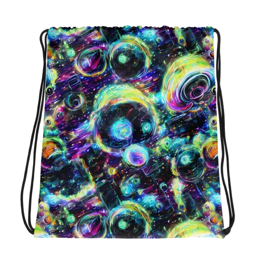 Iridescent Gravity on a Drawstring Bag