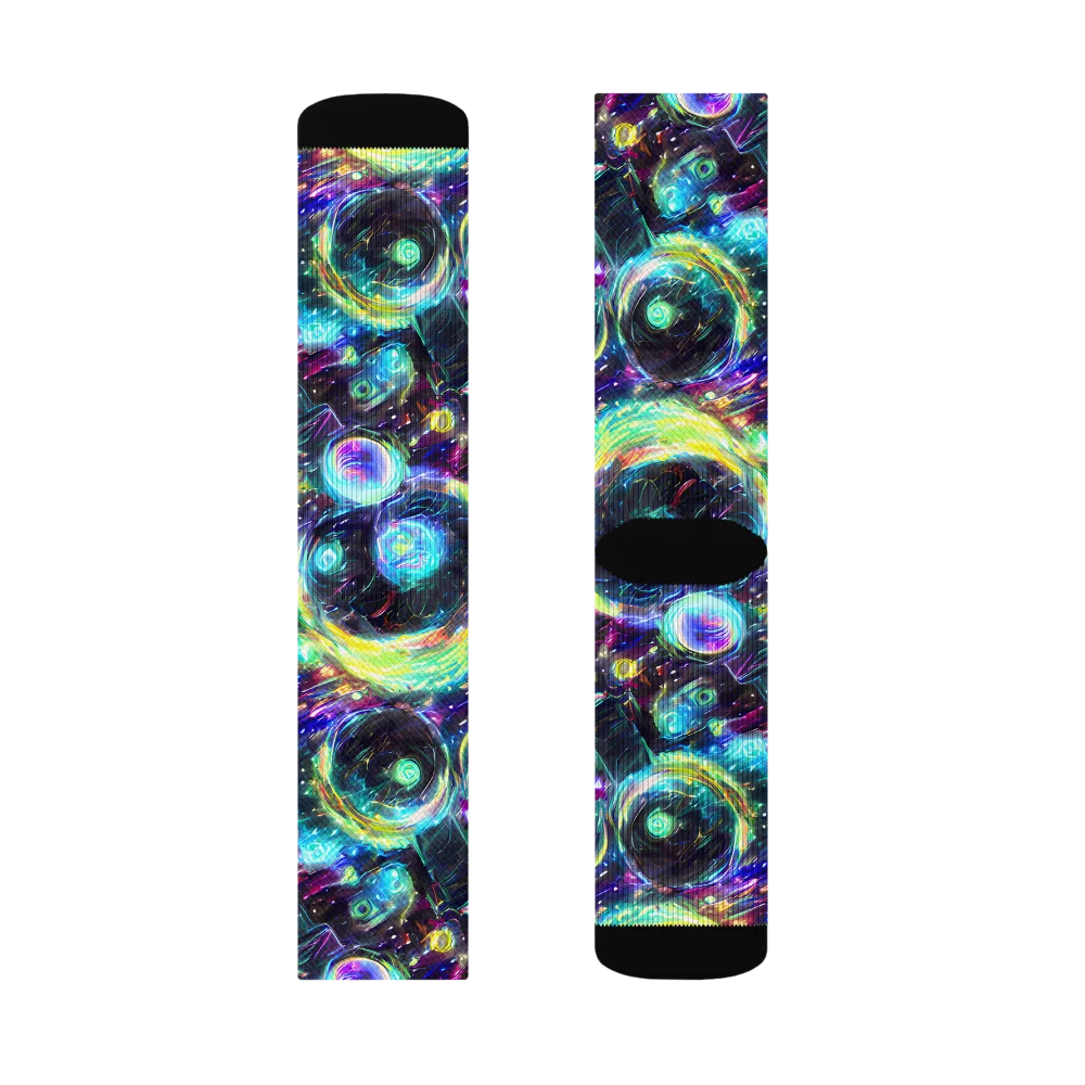 Iridescent Gravity on Socks — Left Sock