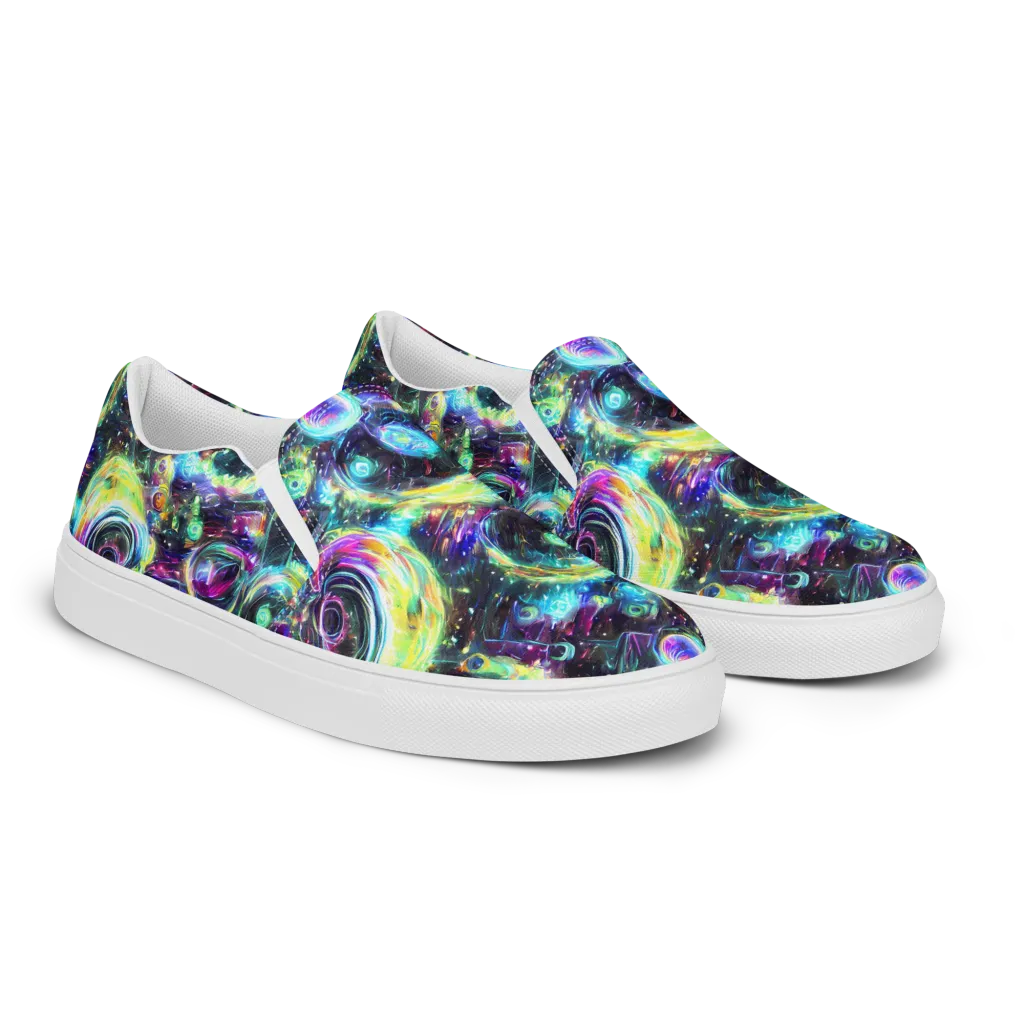 Iridescent Gravity on Women's Slip-On Canvas Shoes — Right Front