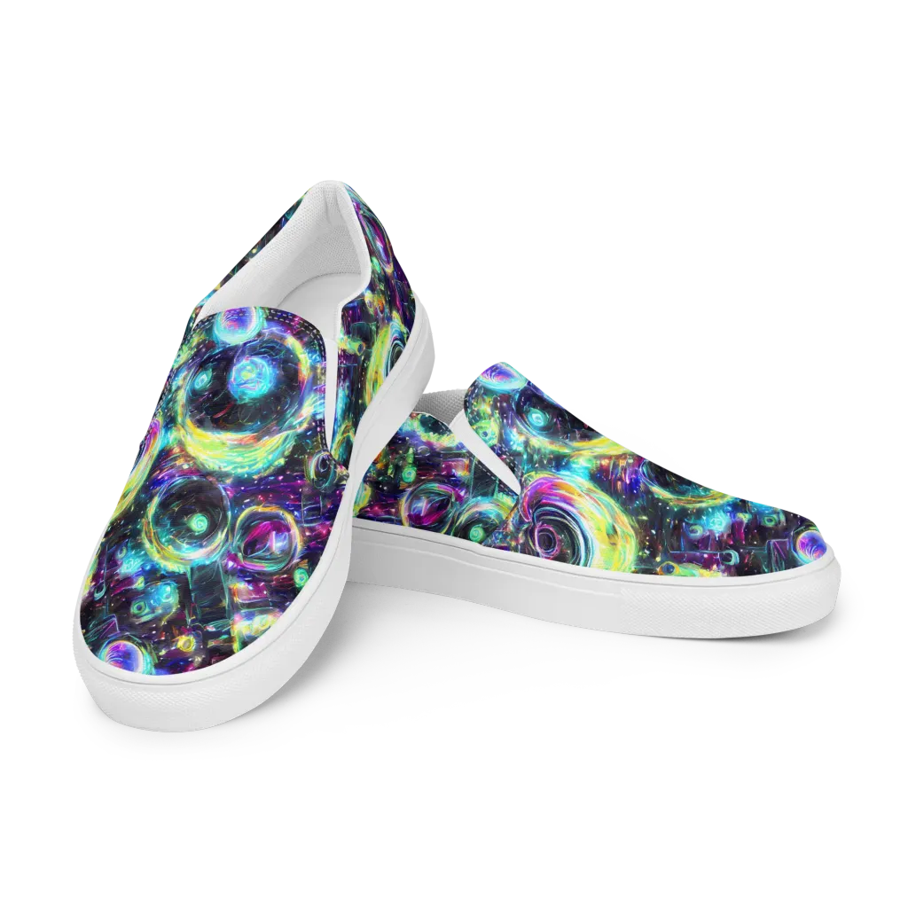 Iridescent Gravity on Women's Slip-On Canvas Shoes — Left Front