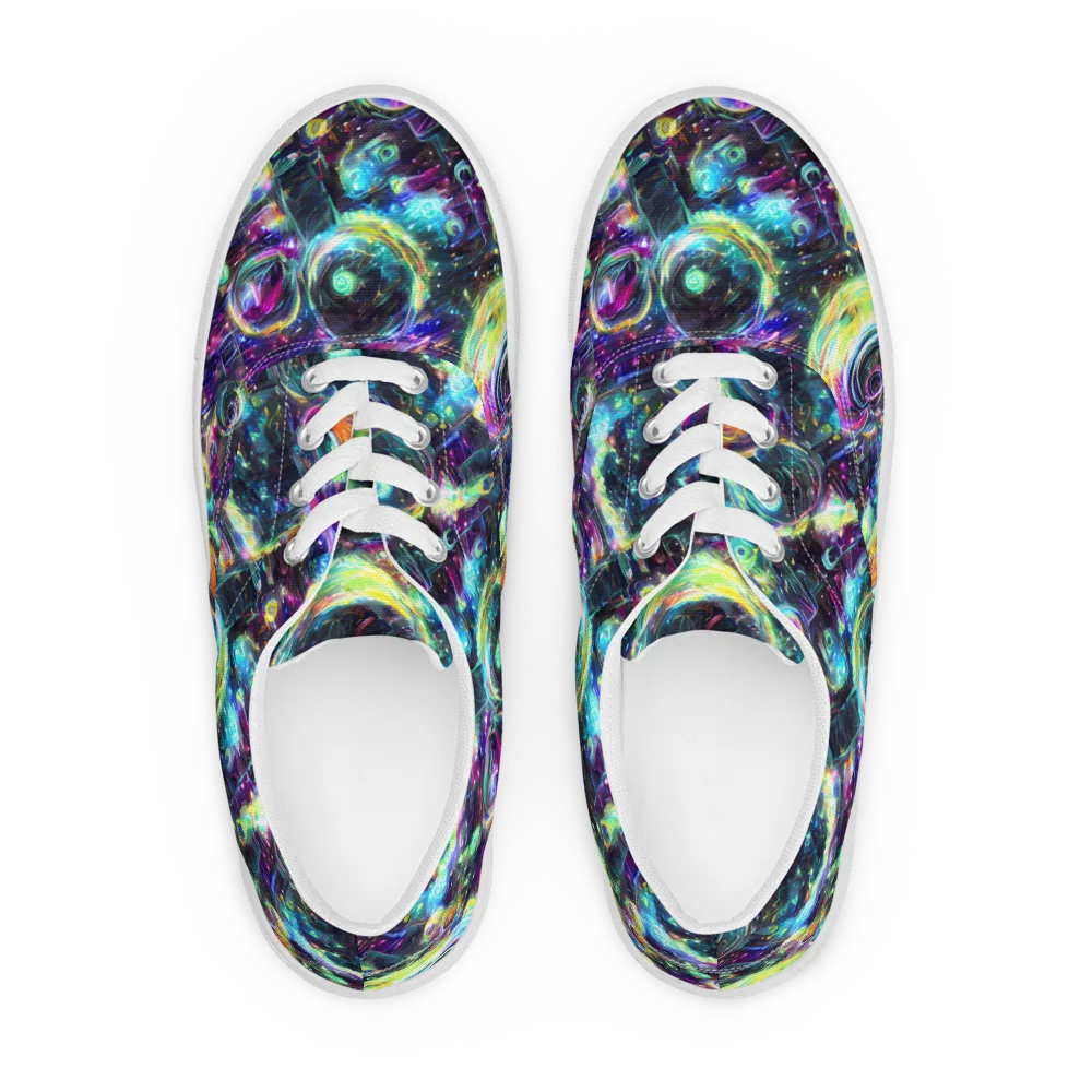 Iridescent Gravity on Men's Lace-Up Canvas Shoes — Front