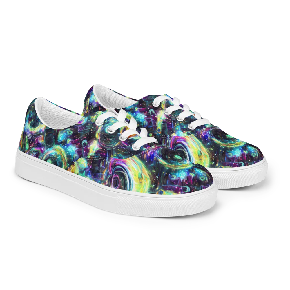 Iridescent Gravity on Men's Lace-Up Canvas Shoes — Right Front