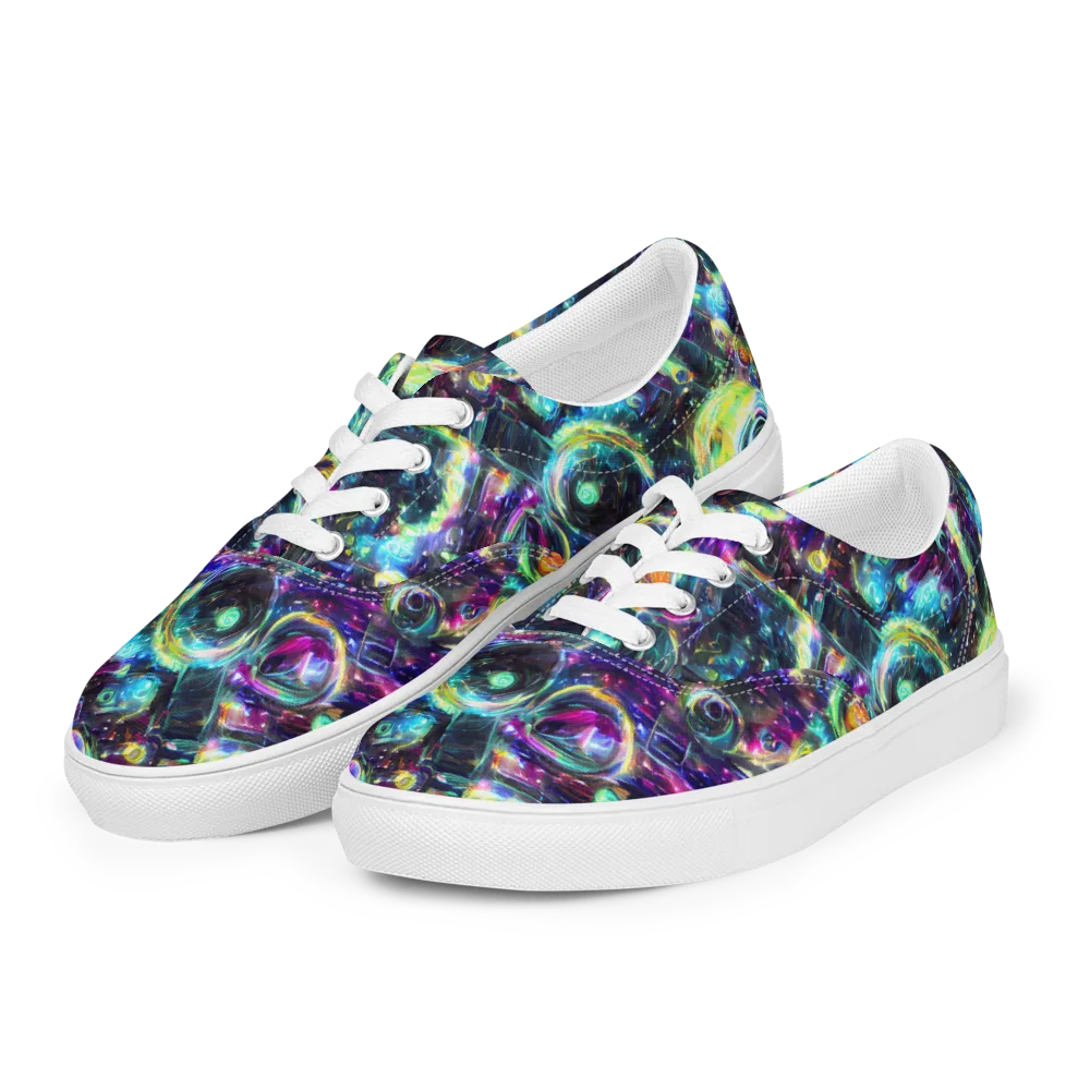Iridescent Gravity on Men's Lace-Up Canvas Shoes — Left Front
