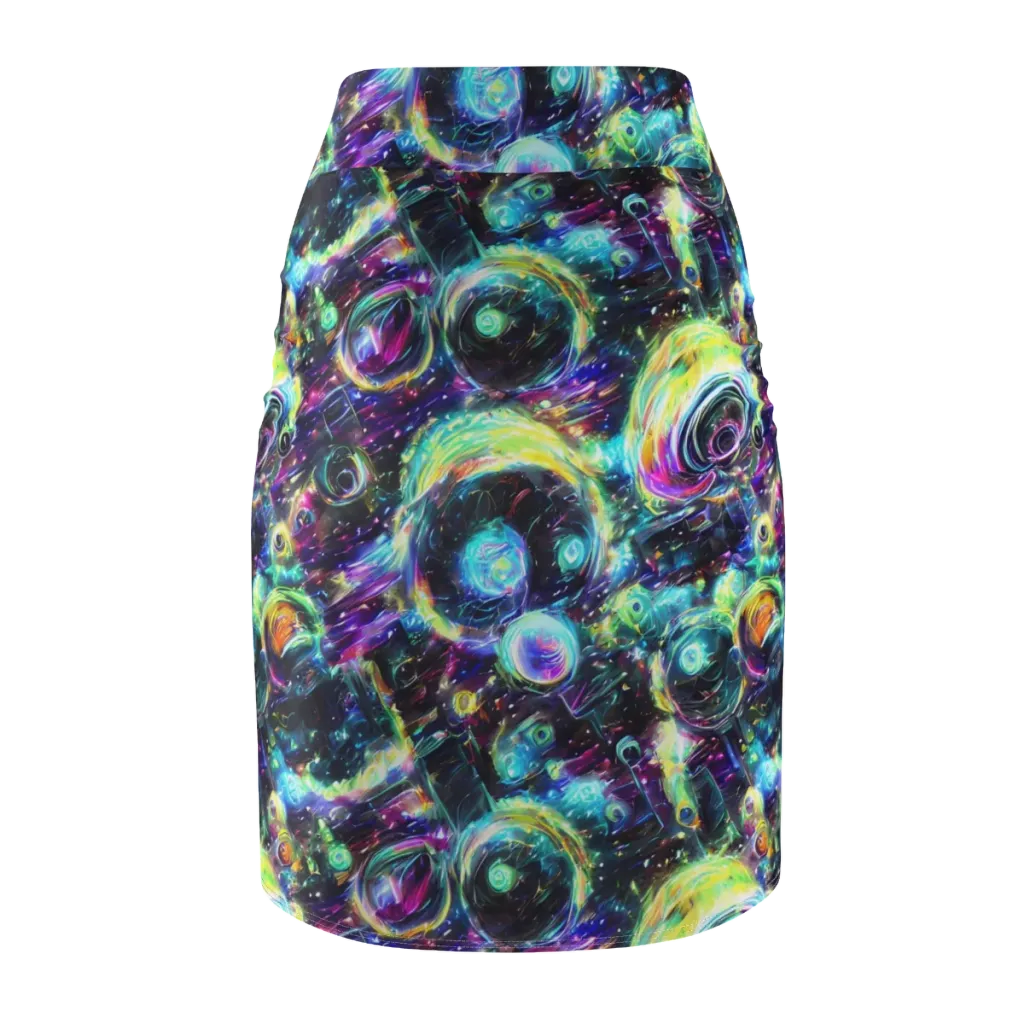 Iridescent Gravity on Pencil Skirt — Back