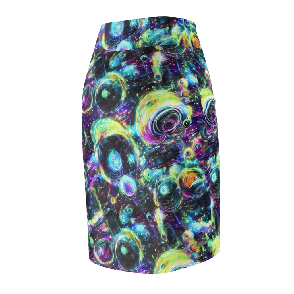 Iridescent Gravity on Pencil Skirt — Back Side