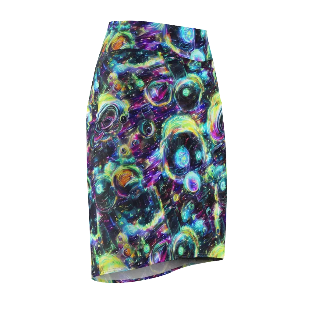 Iridescent Gravity on Pencil Skirt — Front Side