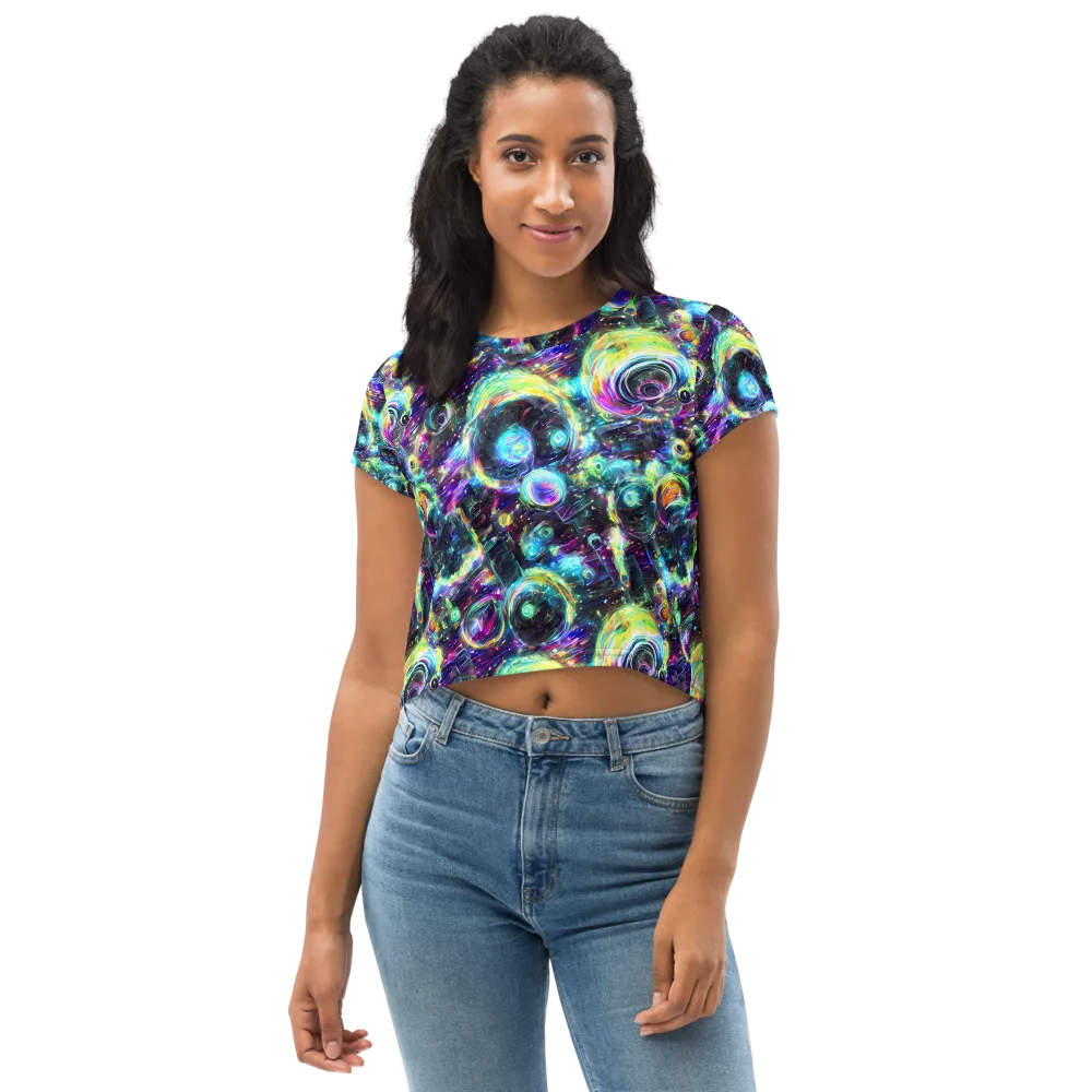 Iridescent Gravity on Crop Tee — Front