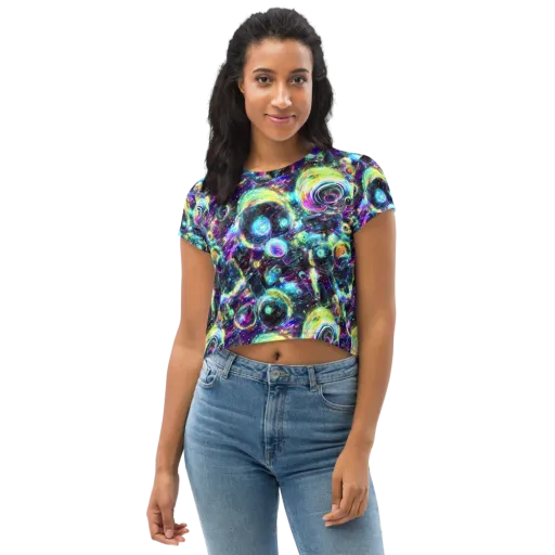 Iridescent Gravity on a Crop Tee