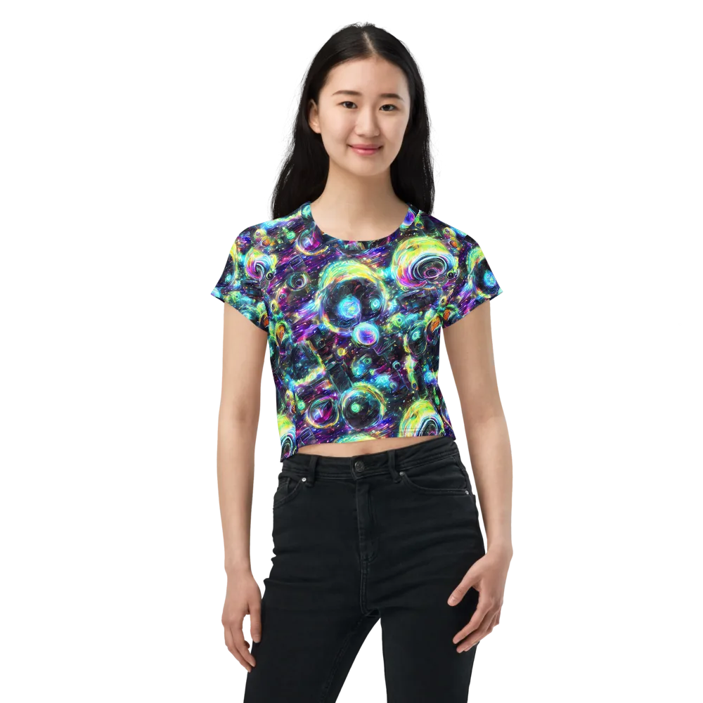 Iridescent Gravity on Crop Tee — Front