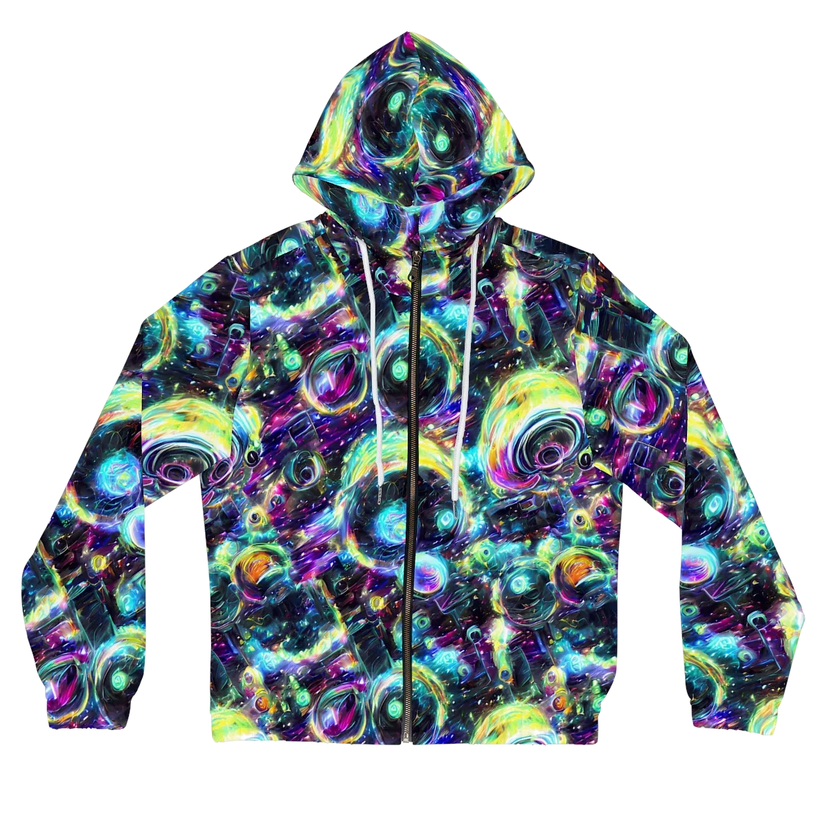 Iridescent Gravity on Women's Full-Zip Hoodie — Front