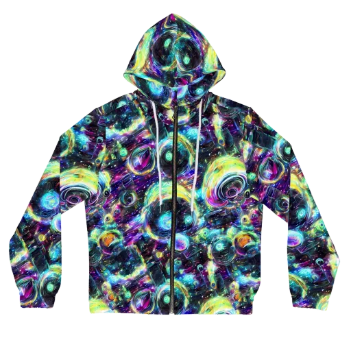 Iridescent Gravity on a Women's Full-Zip Hoodie