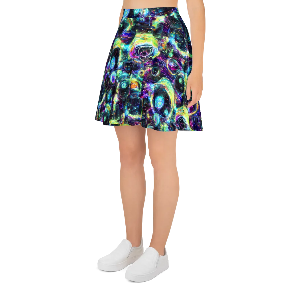 Iridescent Gravity on Skater Skirt — Left