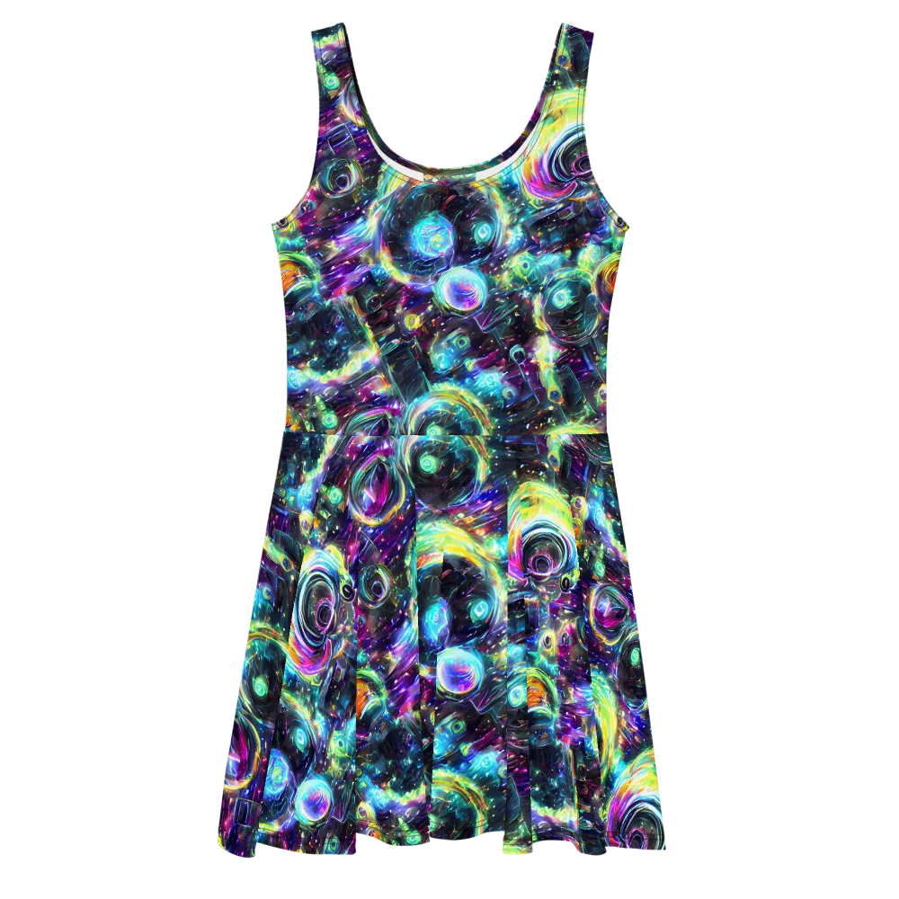 Iridescent Gravity on Skater Dress — Front