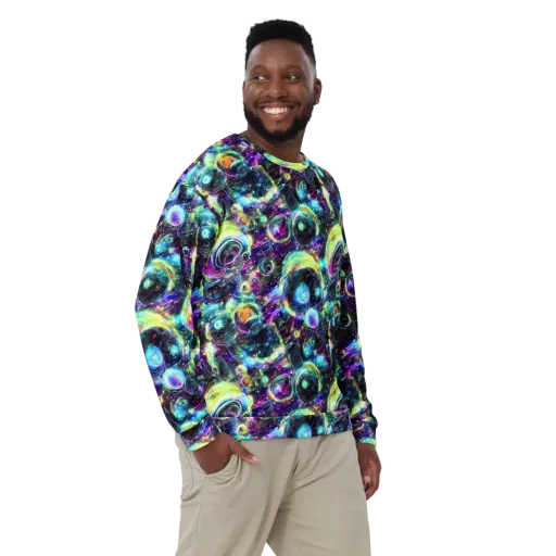 Iridescent Gravity on a Sweatshirt